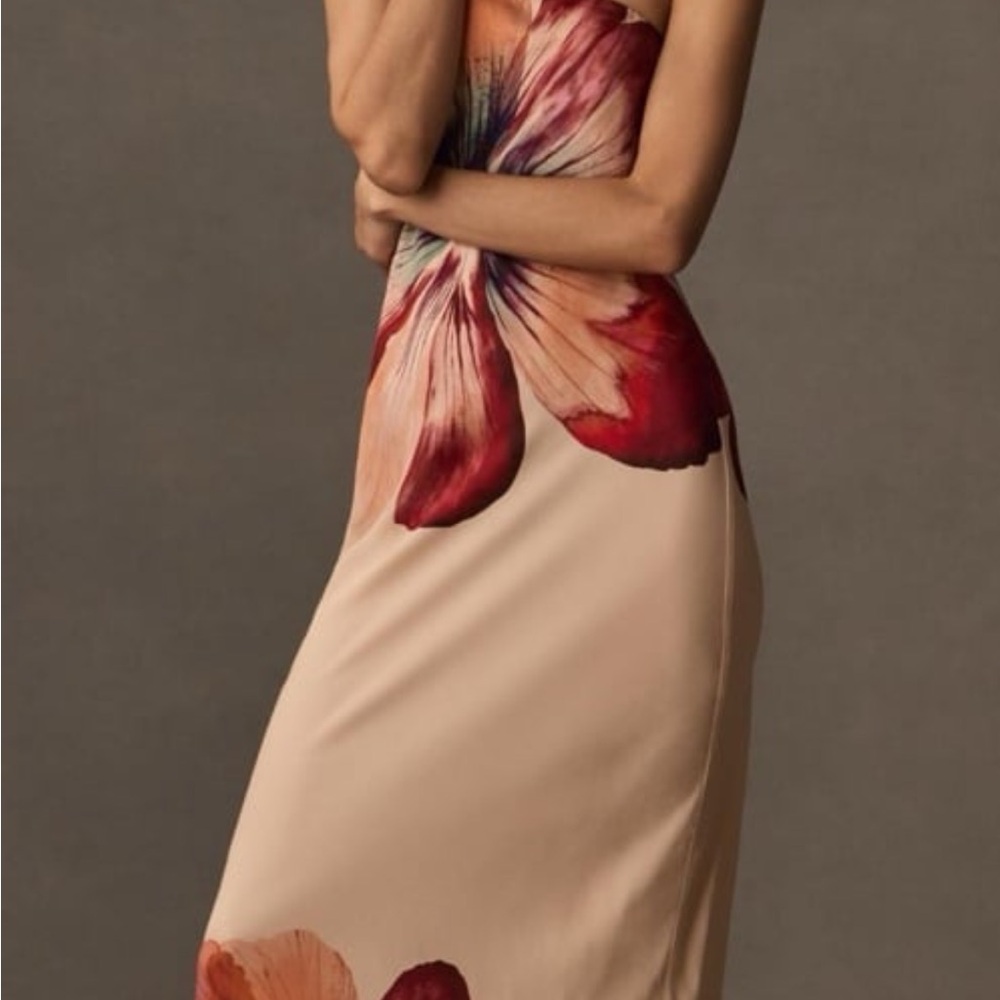 Anthropologie The Fleur Strapless Satin Maxi Slip Dress - Picture 5 of 7